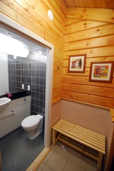 Toilet and shower block