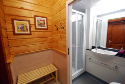 Toilet and shower block